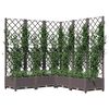 vidaXL Plantenbak met latwerk 120x120x121,5 cm polypropeen bruin