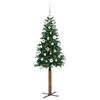 vidaXL Slanke Kerstboom Groen 150 cm PVC en massief dennenhout