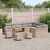 vidaXL Tuinbankenset met kussen 13 pcs Beige poly rattan