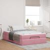 vidaXL Bedframe met matras met matras 2 pcs Roze Fluweel