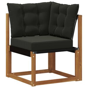 vidaXL Buiten Hoek Sofa Massief acaciahout en Textilene Stof Naturel
