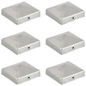 vidaXL Paalkappen 6 st piramide 81x81 mm gegalvaniseerd metaal