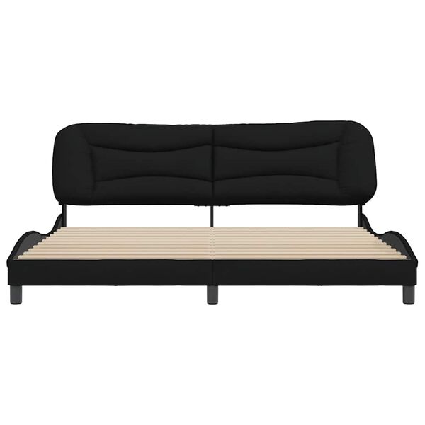 vidaXL Bedframe zonder matras "Hvar" stof zwart 200x200 cm