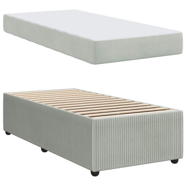 vidaXL Bedframe met matras Lichtgrijs 100 x 200 cm Stof