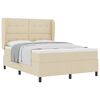 vidaXL Boxspring bed met hoofdeinde Cr&egrave;me 140 x 190 cm Stof