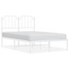 vidaXL Bedframe met hoofdbord metaal wit 120x200 cm