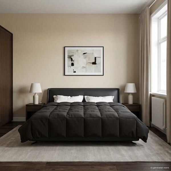 vidaXL Zomer Dekbed Gekwilt Antraciet 220 x 260 cm Microfiber