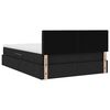 vidaXL Opbergbed met LED met matras met LED Zwart 140 x 200 cm Stof
