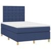vidaXL Boxspring met matras en LED stof blauw 120x190 cm