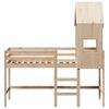 vidaXL Halfhoogslaper met ladder en bedhuis grenenhout 90x190 cm