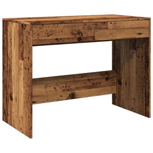 vidaXL Bureau 101x50x76,5 cm bewerkt hout oud houtkleurig