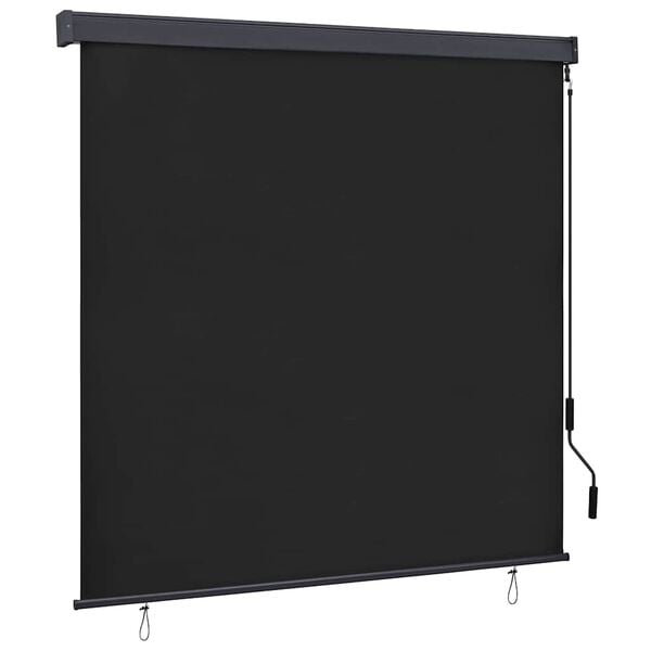 vidaXL Rolgordijn Gestreept Antraciet 180 x 250 cm Stof en Aluminium