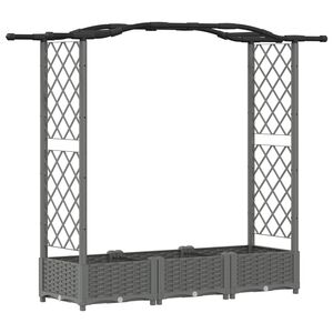 vidaXL Verhoogd Bed met Trellis en Dak Lichtgrijs 169 x 40 x 125 cm PP