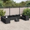 vidaXL 11-delige Loungeset met kussens poly rattan zwart