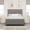 vidaXL Boxspring bed met matras met LED Taupe 140 x 190 cm Stof