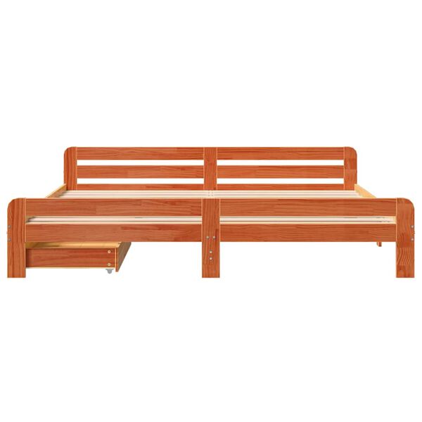 vidaXL Bedframe zonder matras massief grenenhout wasbruin 180x200 cm