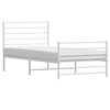 vidaXL Bedframe met hoofd- en voeteneinde metaal wit 90x200 cm