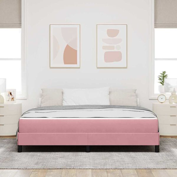 vidaXL Boxspringbed met matras Roze 180 x 220 cm Stof