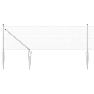 vidaXL Afrasteringspaal Zilver 10 x 0,4 m (12 x 12 mm gaas) Staal