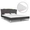 vidaXL Bed met matras stof donkergrijs 180x200 cm