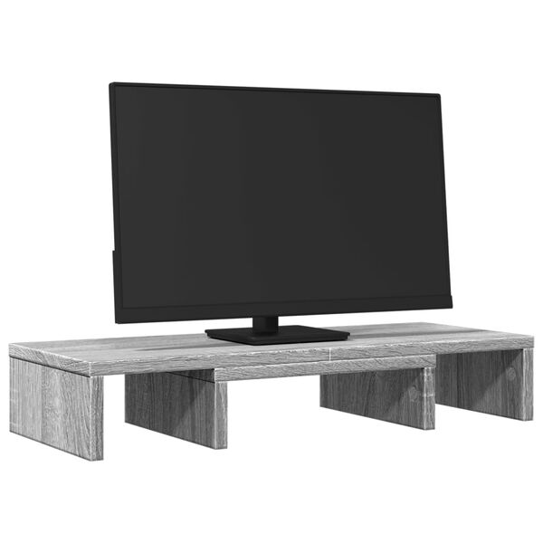 vidaXL Monitorstandaard verstelbaar 60x24x10,5 cm hout grijs sonoma