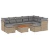 vidaXL 10-delige Loungeset met kussens poly rattan beige