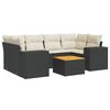 vidaXL 7-delige Loungeset met kussens poly rattan zwart