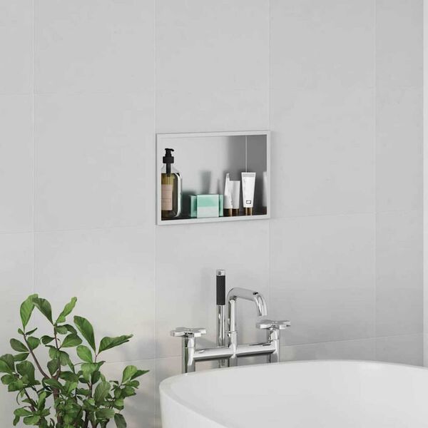 vidaXL Douche Niche Zilver 30 x 20 x 9,5 cm Roestvrij staal