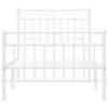 vidaXL Bedframe met hoofd- en voeteneinde metaal wit 90x190 cm