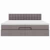 vidaXL Ottoman bed met matrassen en LED's 200x200cm stof taupe