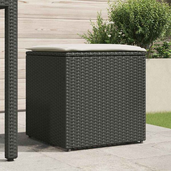 vidaXL Kussenbox met opslag Zwart 50 x 50 x 50 cm poly rattan