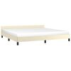 vidaXL Bedframe met hoofdeinde zonder matras 200x200 cm crèmekleurig