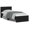 vidaXL Bedframe met hoofdeinde bewerkt hout zwart 90x190 cm