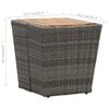 vidaXL Theetafel 41,5x41,5x43 cm poly rattan massief acaciahout grijs