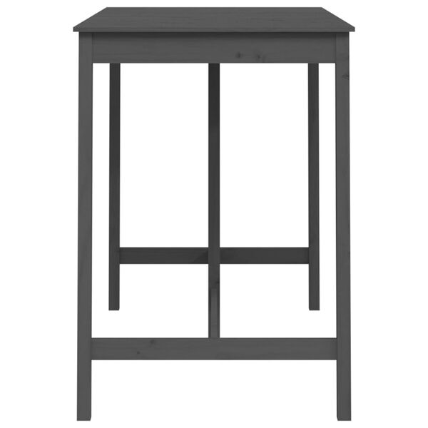 vidaXL Bartafel 140x80x110 cm massief grenenhout grijs
