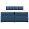 vidaXL Boxspring met matras stof blauw 200x200 cm