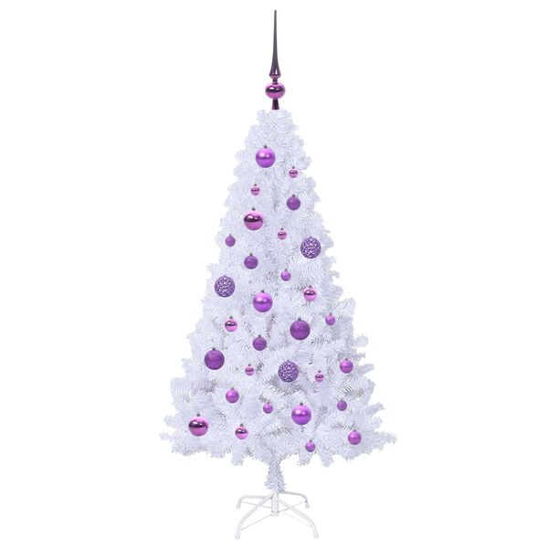 vidaXL Kunstkerstboom met 150 LED Wit 120 cm PVC en staal
