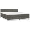 vidaXL Boxspring met matras fluweel donkergrijs 160x200 cm