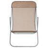 vidaXL Strandstoelen 2 st textileen en gepoedercoat staal taupe