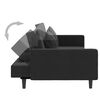 vidaXL Slaapbank 2-zits met 2 kussens fluweel zwart