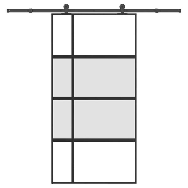 vidaXL Schuifdeur met beslag 102,5x205 cm gehard glas en aluminium