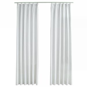 vidaXL Gordijnen verduisterend met haken 2 st 140x225 cm gebroken wit