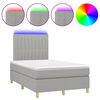 vidaXL Boxspring met matras en LED stof lichtgrijs 120x190 cm