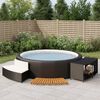 vidaXL Hottub-ombouw poly rattan en massief acaciahout zwart
