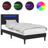 vidaXL Bedframe met LED-stripverlichting Zwart 90 x 200 cm Kunstleer
