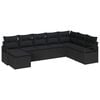 vidaXL Bankstel met kussen met opslag 8 pcs Zwart poly rattan