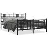vidaXL Bedframe met hoofd- en voeteneinde metaal zwart 150x200 cm