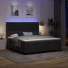 vidaXL LED Boxspring Bed met Matras Geruit Zwart 180 x 200 cm Fluweel
