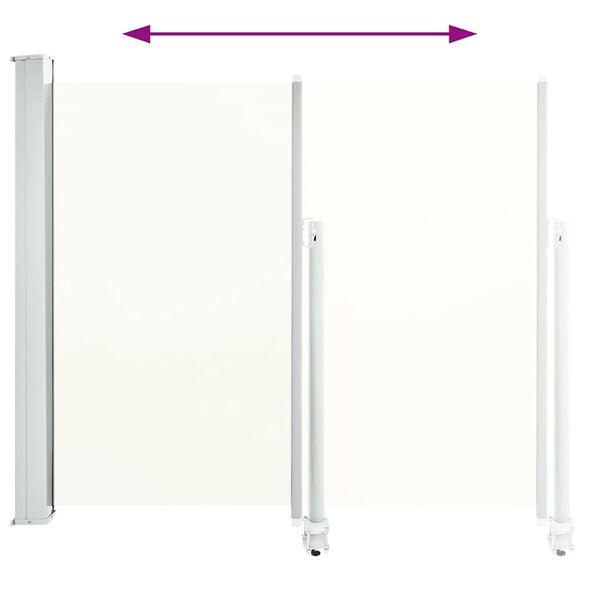 vidaXL Tuinscherm uittrekbaar 120x300 cm crèmekleurig