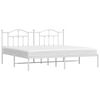 vidaXL Bedframe met hoofdbord metaal wit 193x203 cm